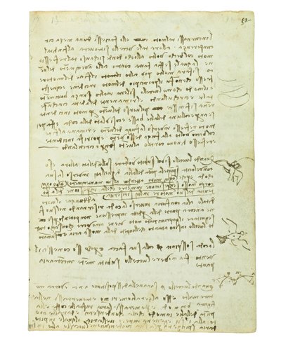 Codex on the Flight of Birds, Folio 12 Recto by Leonardo da Vinci